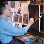 Keith Rocco at work. Click to enlarge.