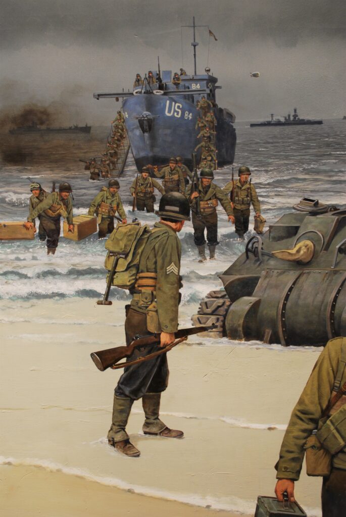 The second mural Rocco painted shows more troops arriving on June 7 .